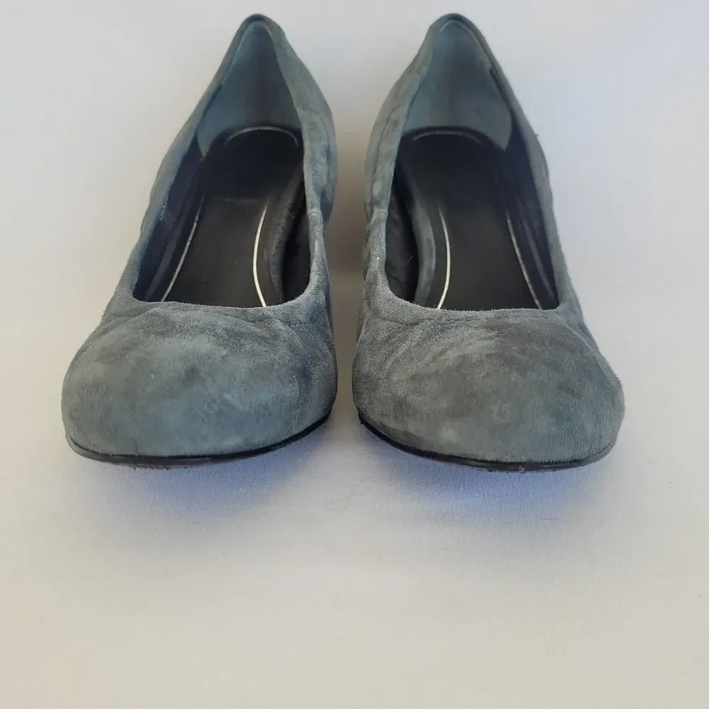 Vionic Camden women's gray suede slip on wedge heel shoe size 10